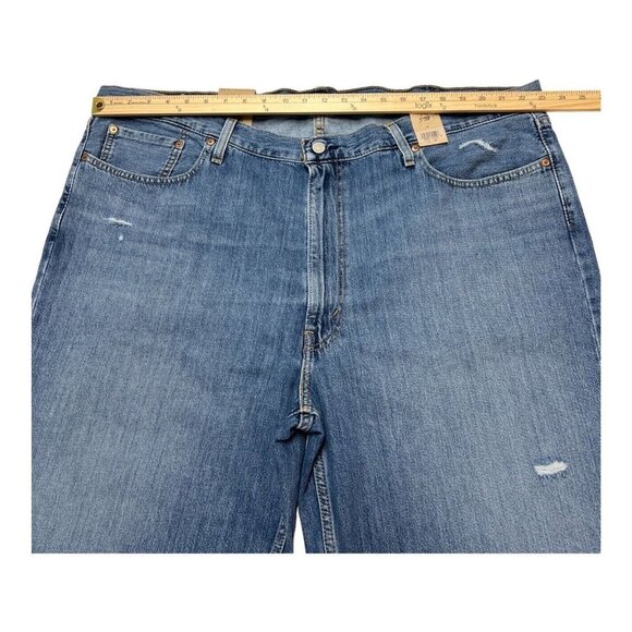 Levis Mens 44 469 Denim Shorts Loose Fit Light Distressed Below Knee Cotton - Picture 7 of 9